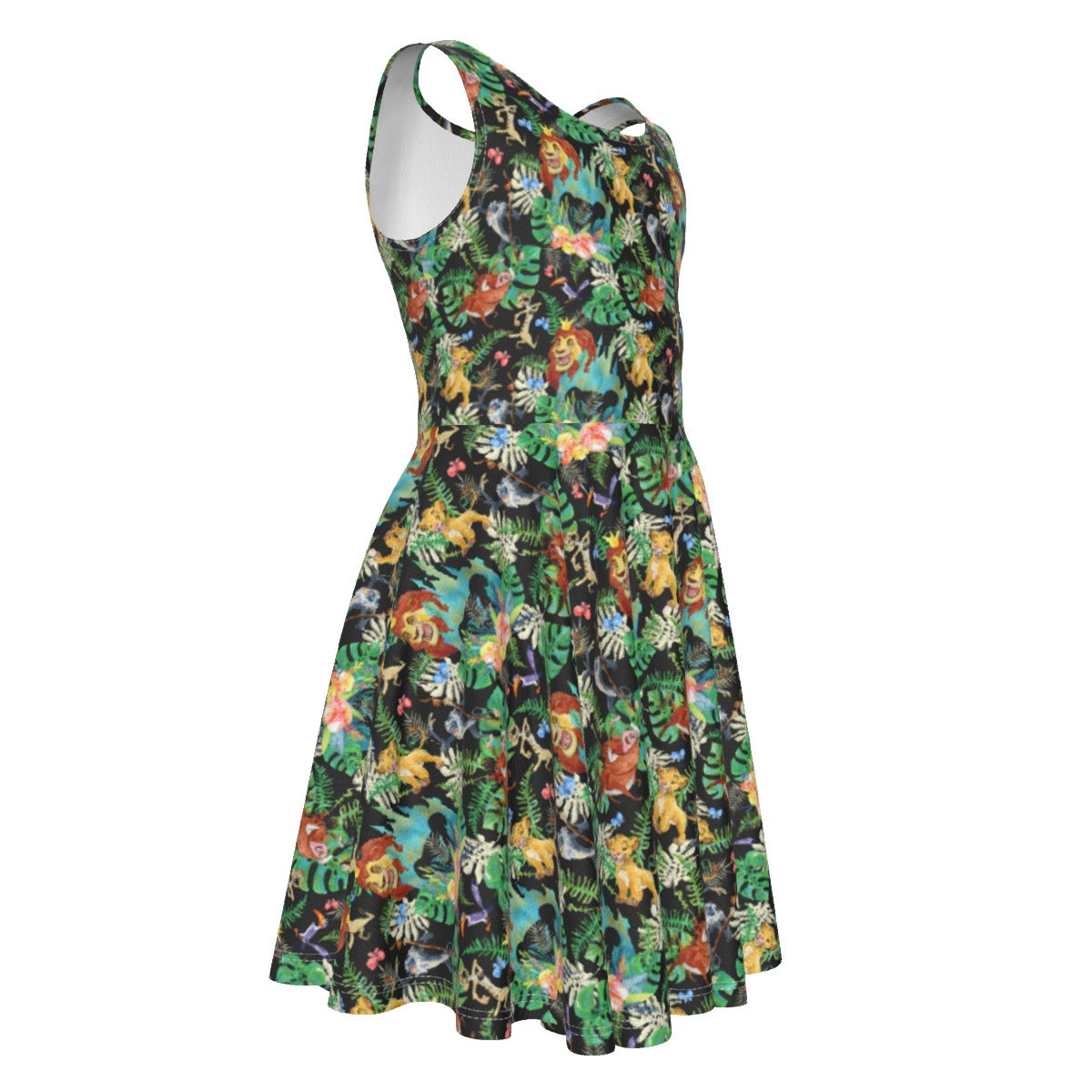Watercolor Jungle Pride- Kid's Sleeveless Skater Dress