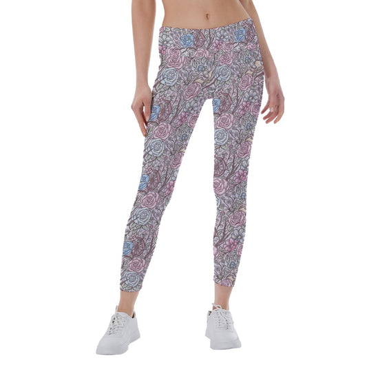 Fairytale Florals – Sleeping Enchantment - Women's Yoga Leggings