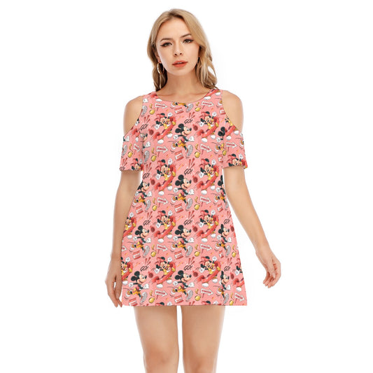 Power Couple Race Ready - Women's Cold Shoulder Cotton Dress