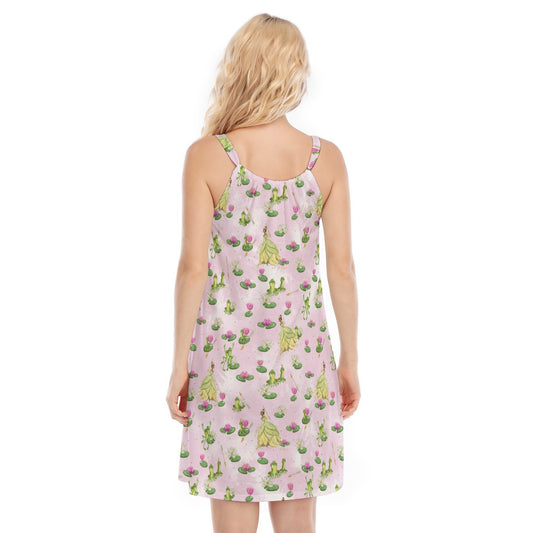 Watercolor Bayou Princess & Frog - Women’s Adjustable Sundress