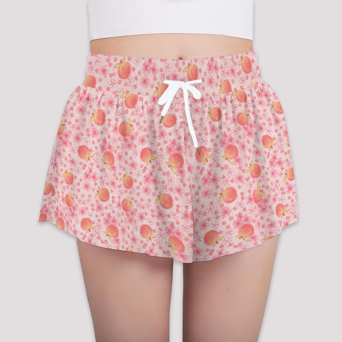 Summer Fruits - Peaches - Girls’ Flowy Pocket Shorts