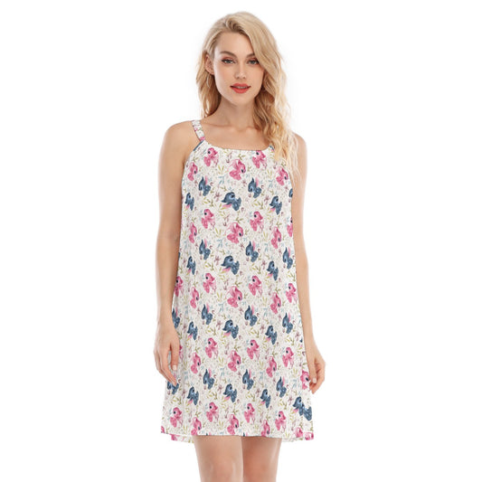 Blue Alien & Pink Friend Love - Women’s Adjustable Sundress
