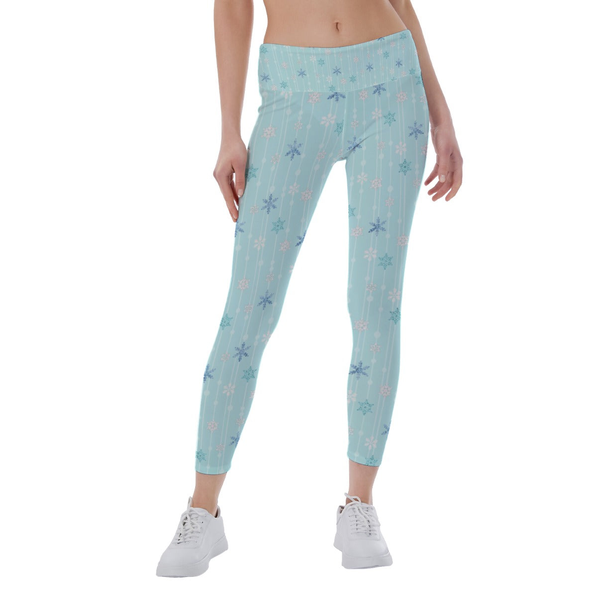 Ice Queen Snowflake Pattern - Women's Yoga Leggings