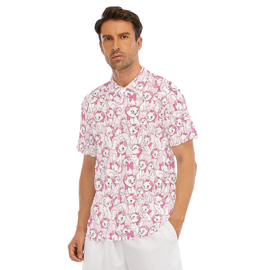 Sweet Kitten with Pink Bow - Men's Polo Shirt