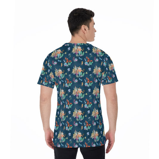 Whimsical Sea King and Crab - Men's Short Sleeve T-Shirt