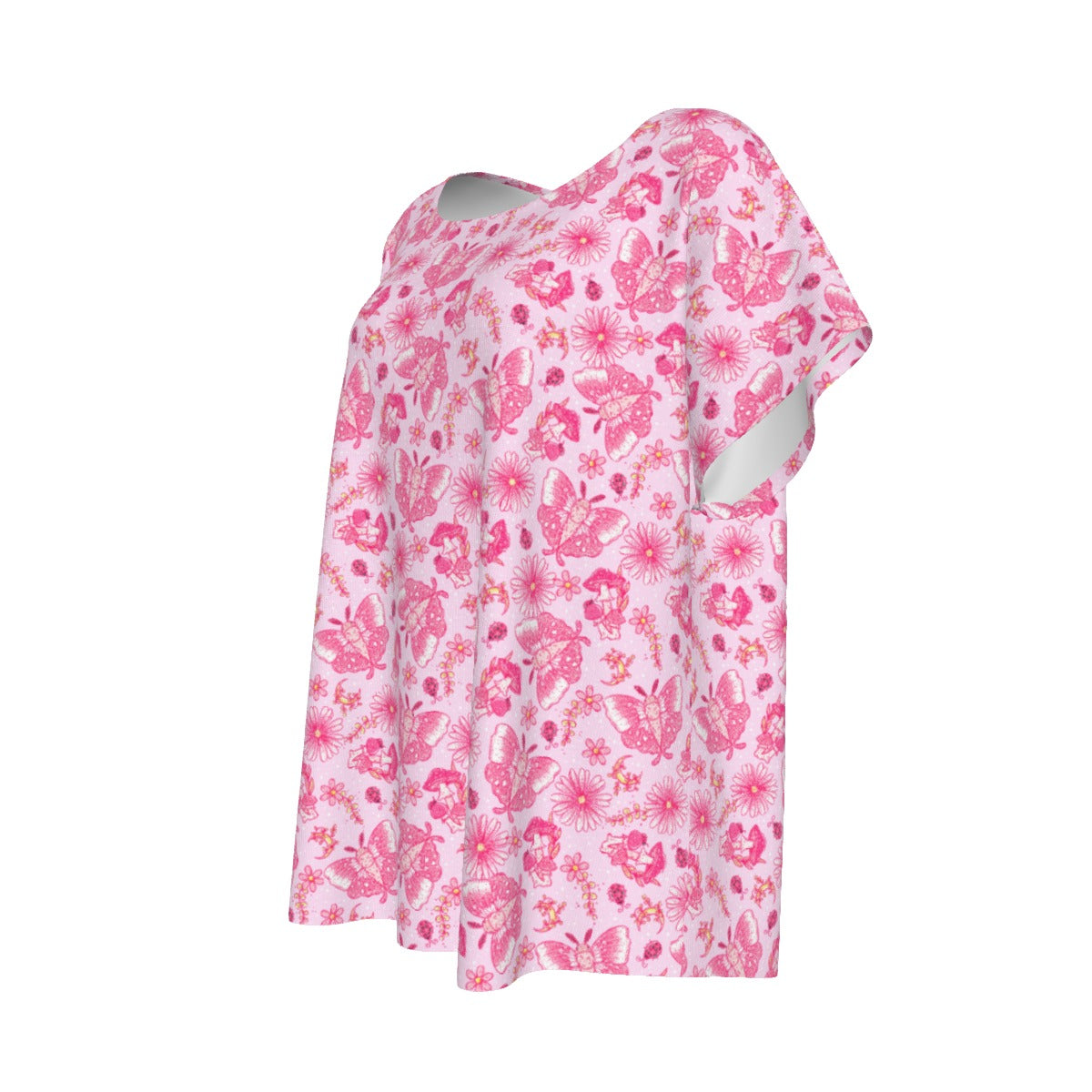 Pink Mushroom Moths - Women’s Relaxed Fit Scoop Tee