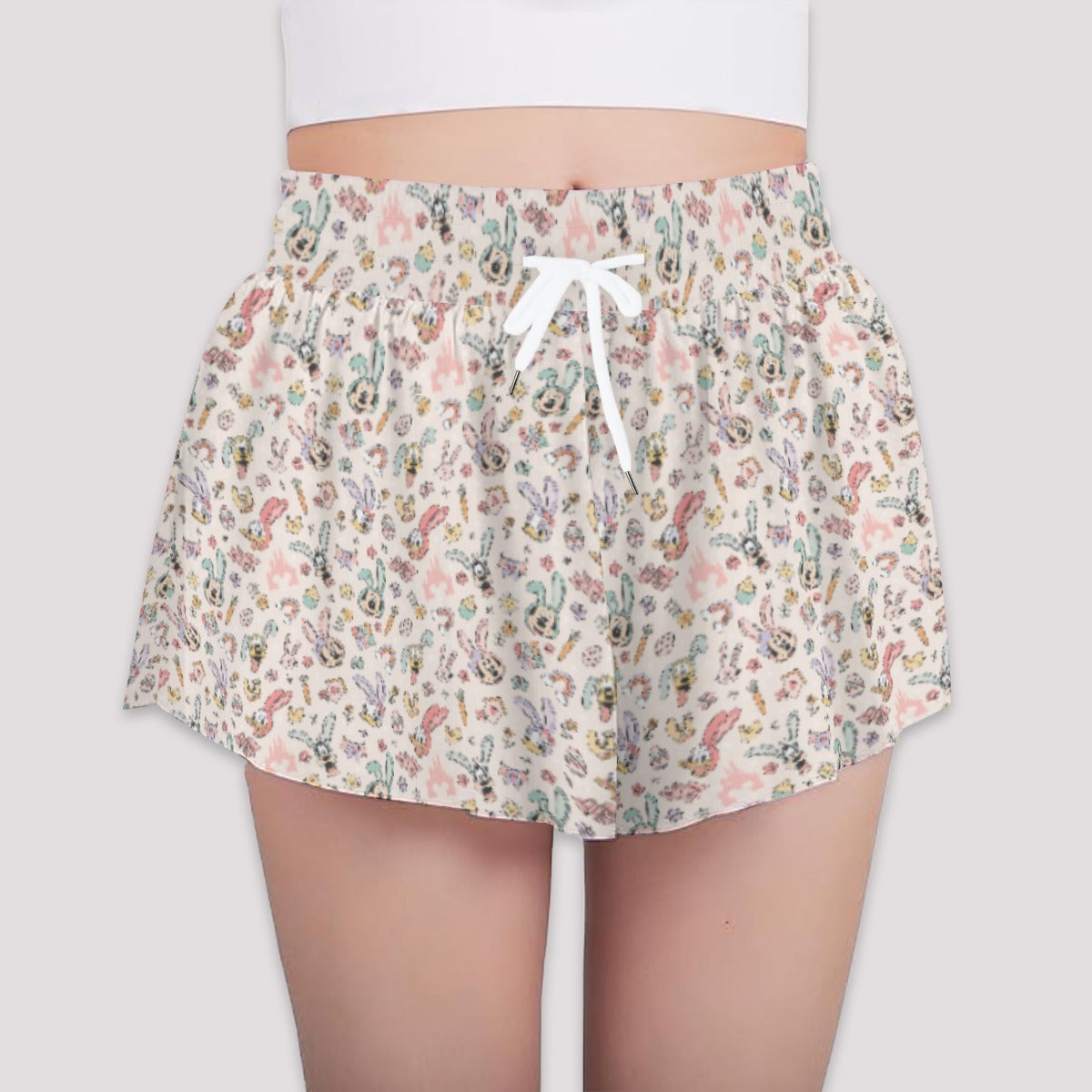 Springtime Friends Celebration Fun - Girls’ Flowy Pocket Shorts