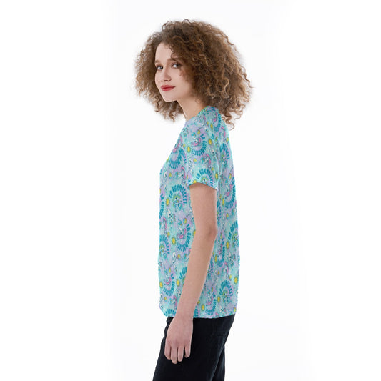 Sun-Kissed Snow Friend - Women's Short Sleeve V-Neck T-Shirt