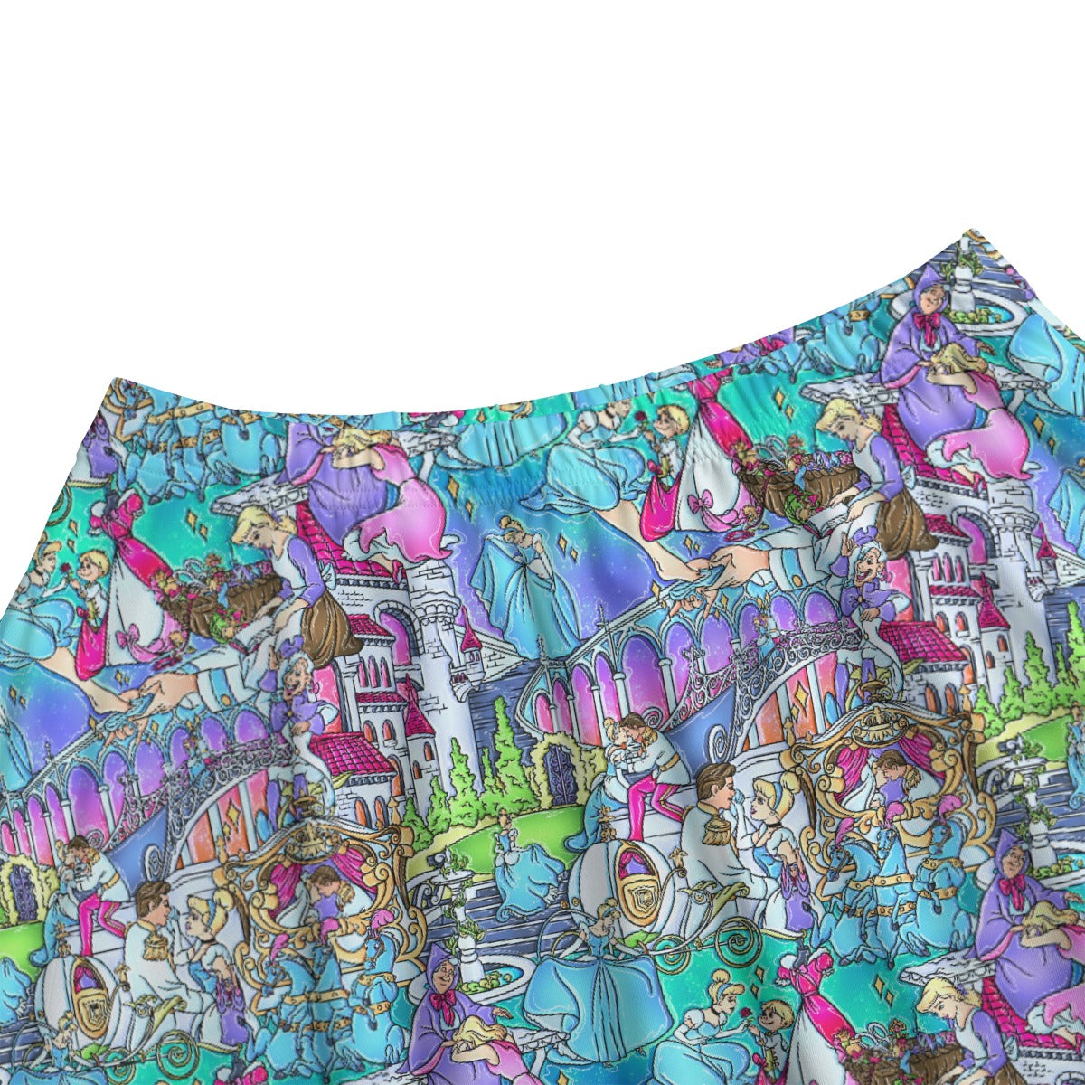 Glass Slipper Storybook Scenes - Women's Pocket Skater Skirt