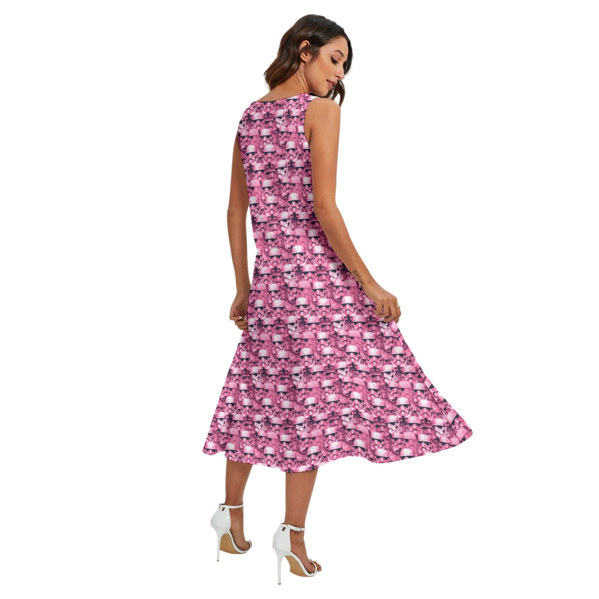 Pink Helmet Battalion - Women’s Diagonal Pocket Midi Dress
