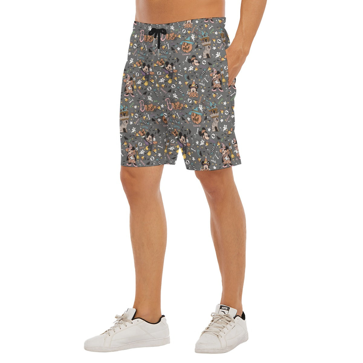Spooky Spellbook Doodles - Men’s Pocket Beach Shorts