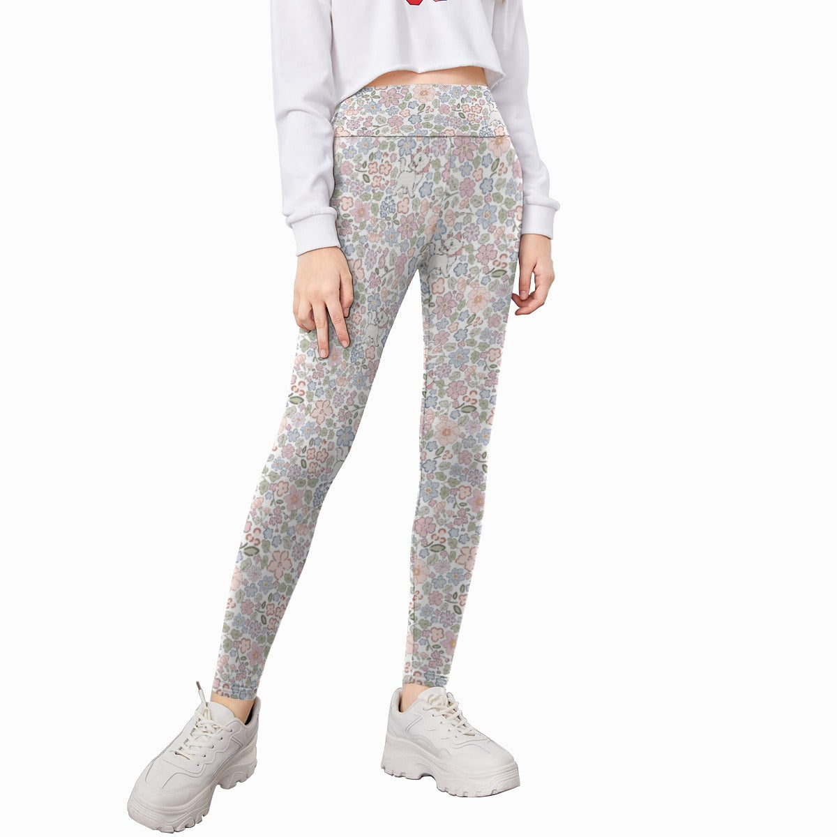 Springtime Kitten Garden Elegance - Kid's Leggings