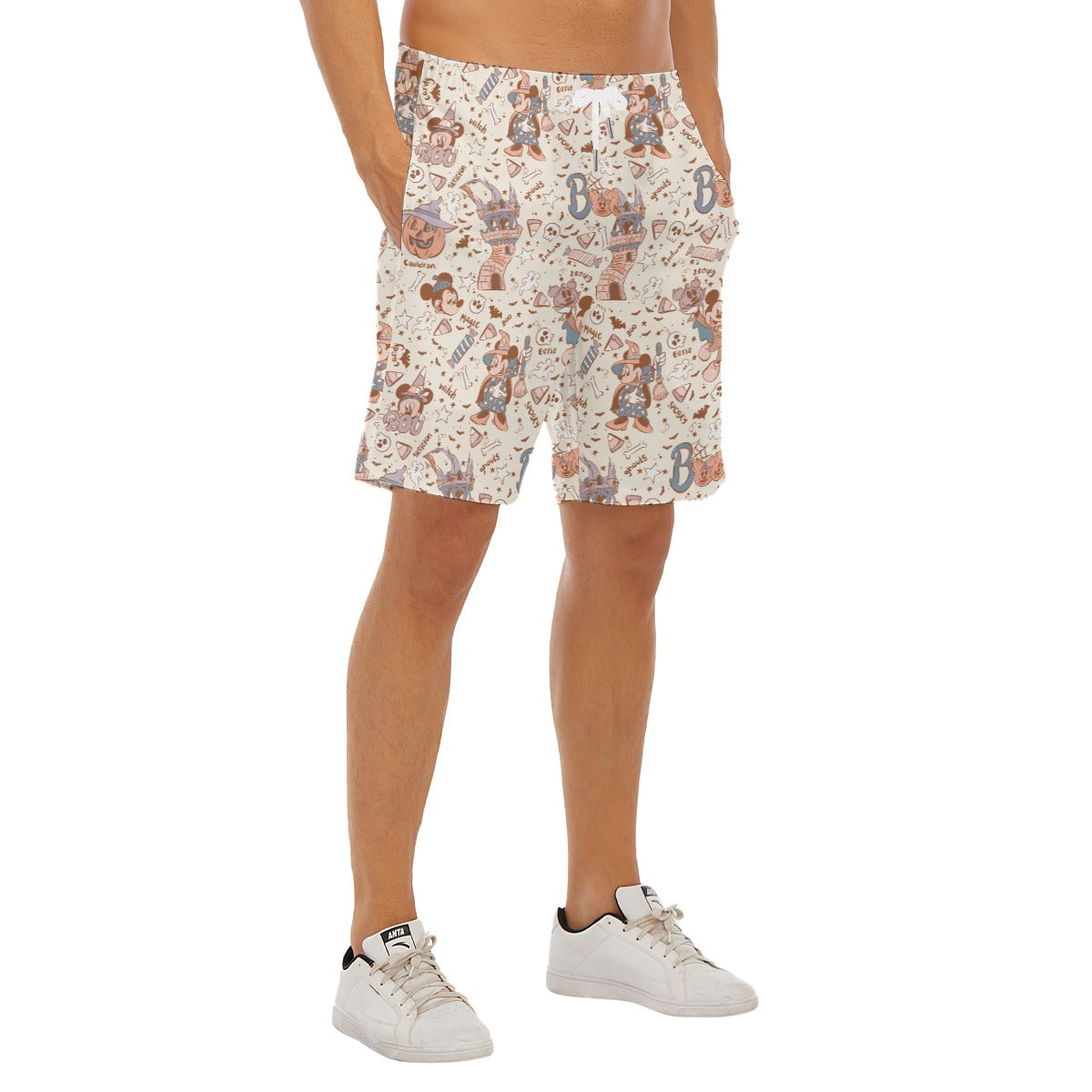 Vintage Halloween Doodles - Men’s Pocket Beach Shorts