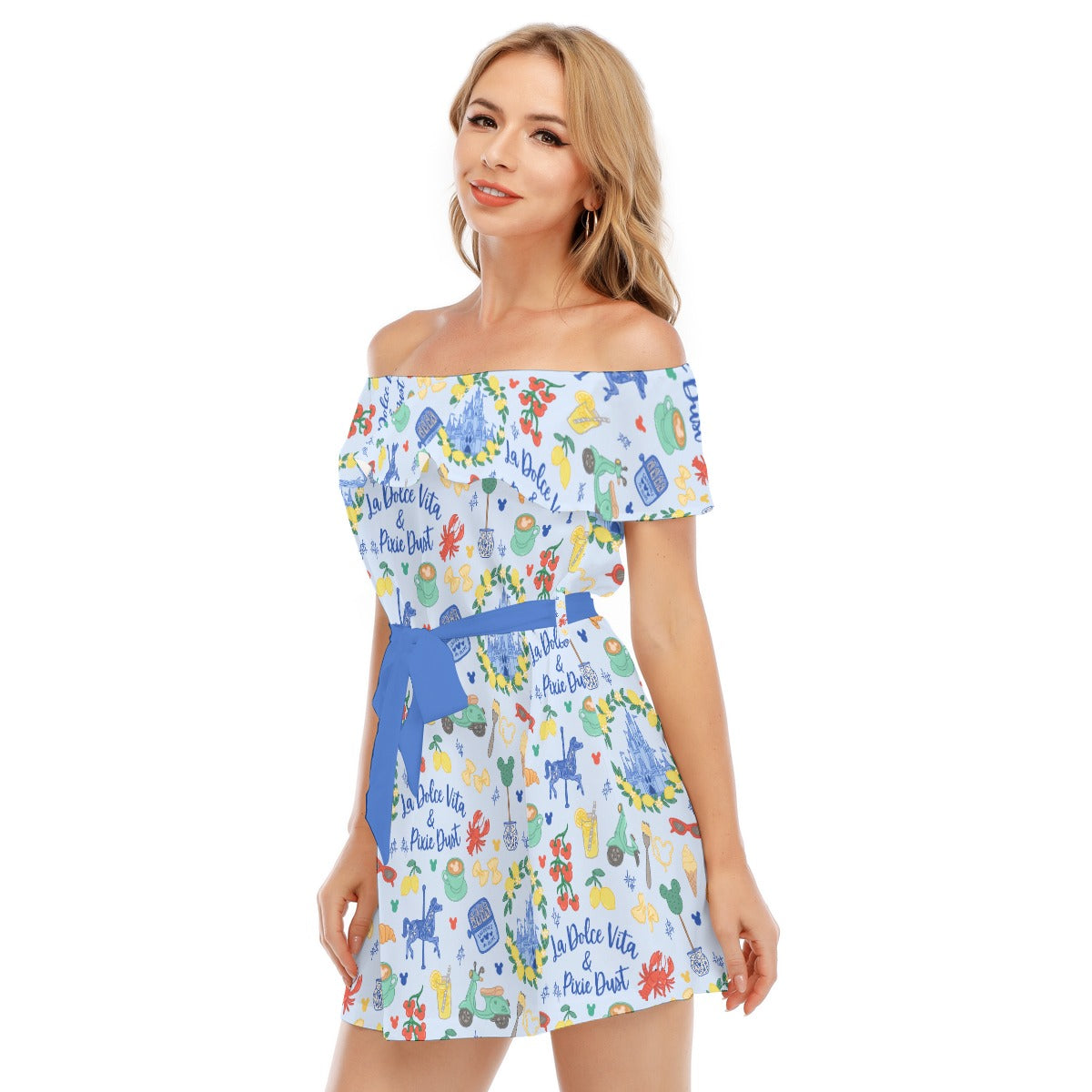 Sweet Life Pixie Dust - Women's Off-shoulder Ruffle Dress