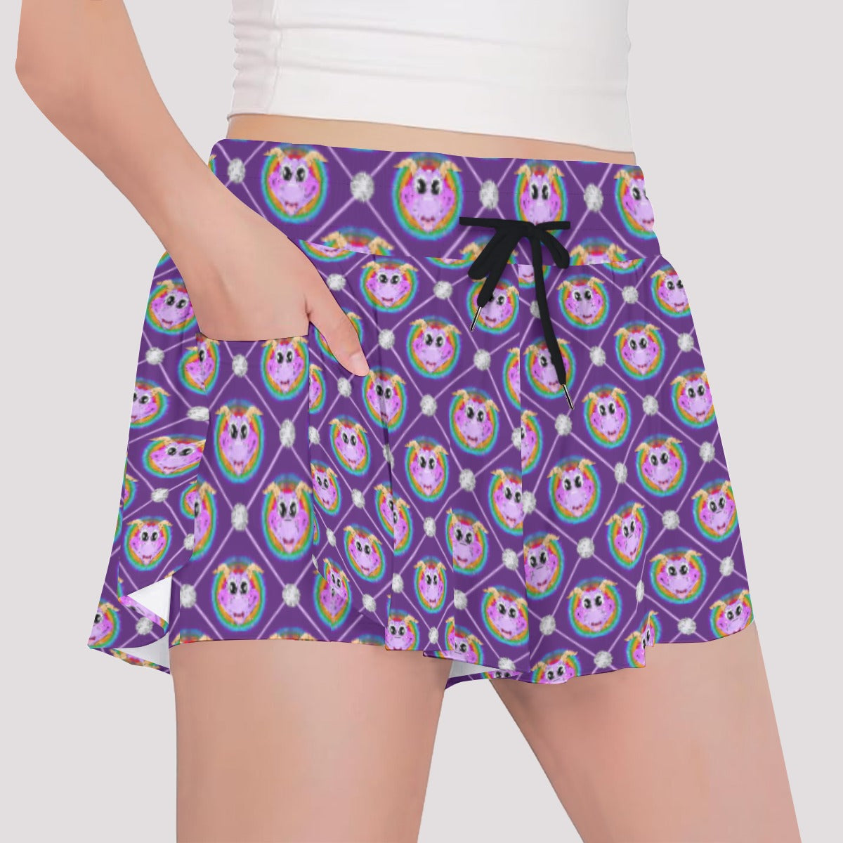 Geometric Figment - Girls’ Flowy Pocket Shorts