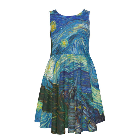 Van Gogh Starry Night - Kid's Sleeveless Skater Dress