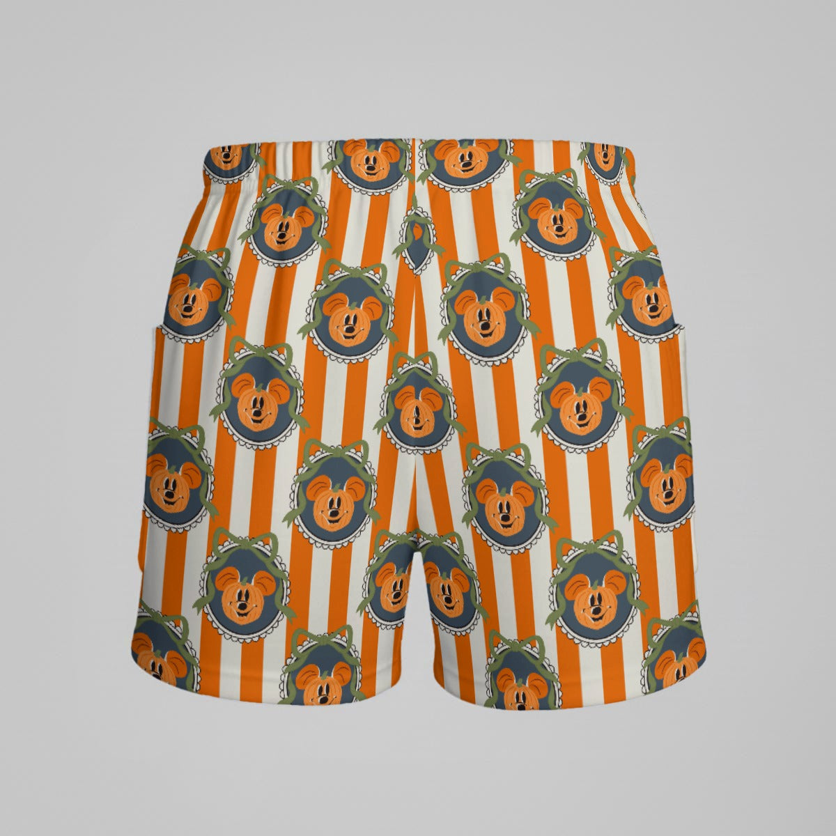 Pumpkin Cameo Stripes - Women’s Sleeveless Polo Dress & Shorts Set