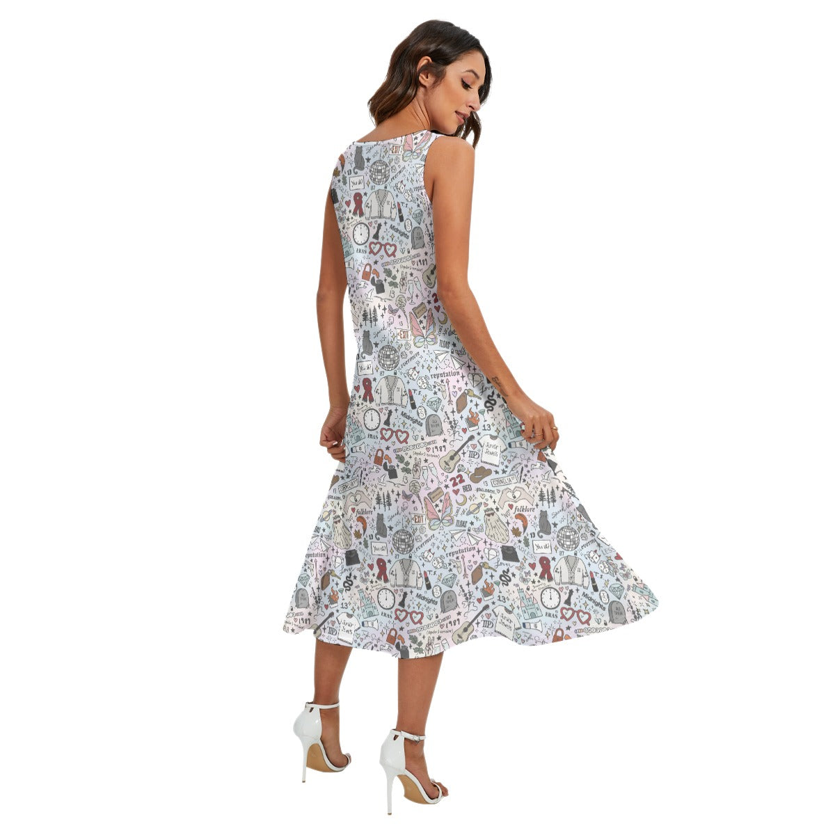 Every Era Collage - Women’s Diagonal Pocket Midi Dress