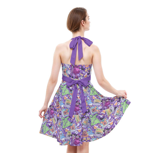 Not So Scary Halloween Party - Women's Halter Vintage Pocket Dress