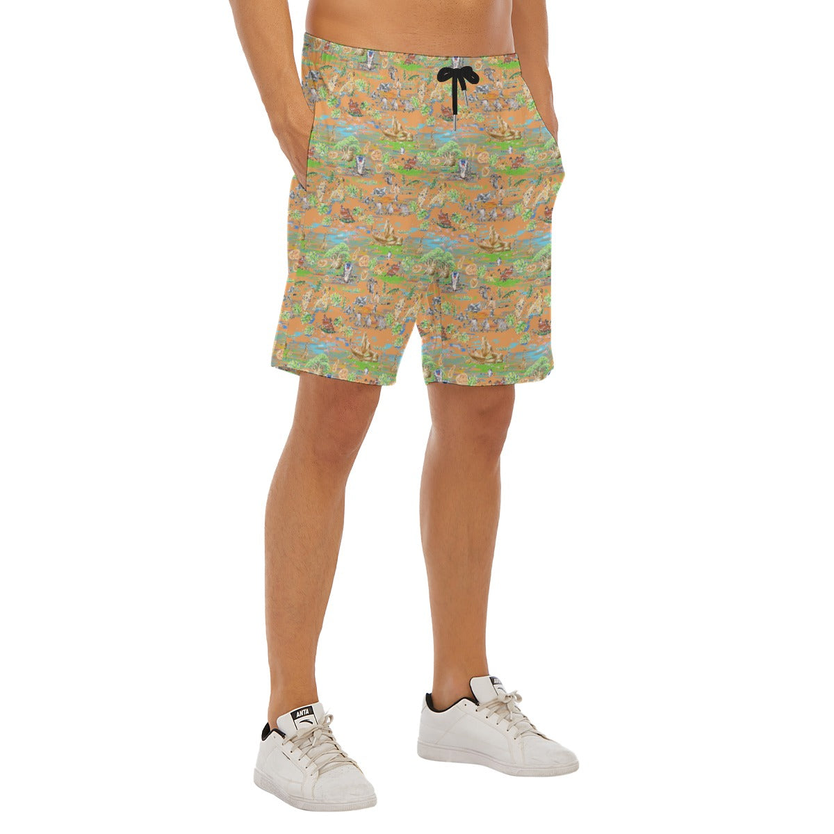 Savanna Sunset Stories - Men’s Pocket Beach Shorts