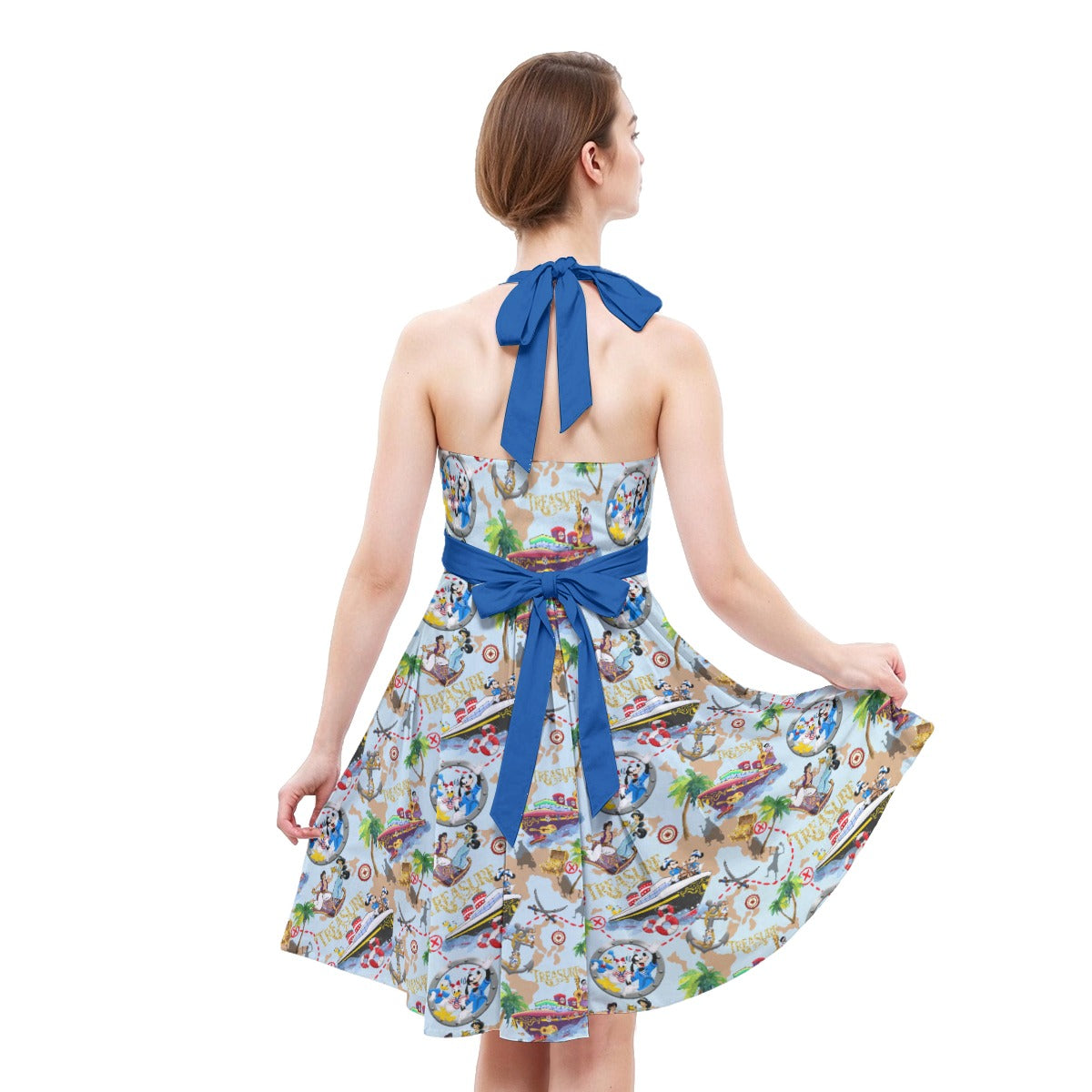 Treasure Voyage Cruise - Women's Halter Vintage Pocket Dress