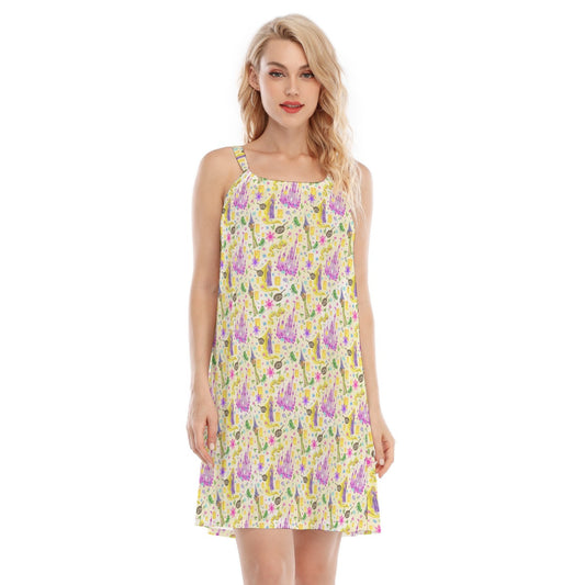 Watercolor Golden Hair Kingdom - Women’s Adjustable Sundress