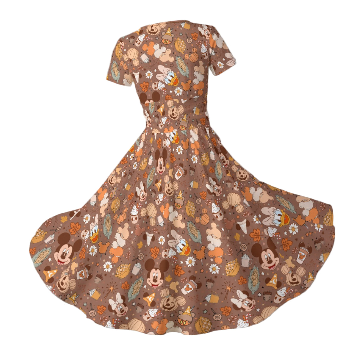 Pumpkin Spice Friends Fall - Women's V-Neck Ruched Midi Dress