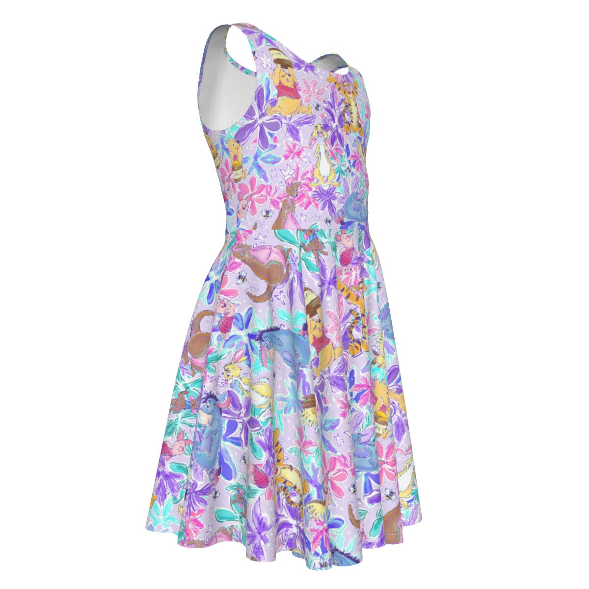 Storybook Friends in Bloom - Kid's Sleeveless Skater Dress
