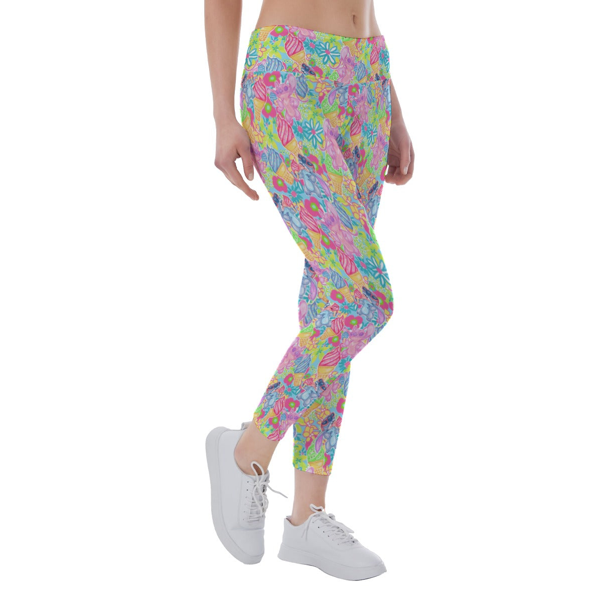 Neon Floral Summer Vibesngel - Women's Yoga Leggings