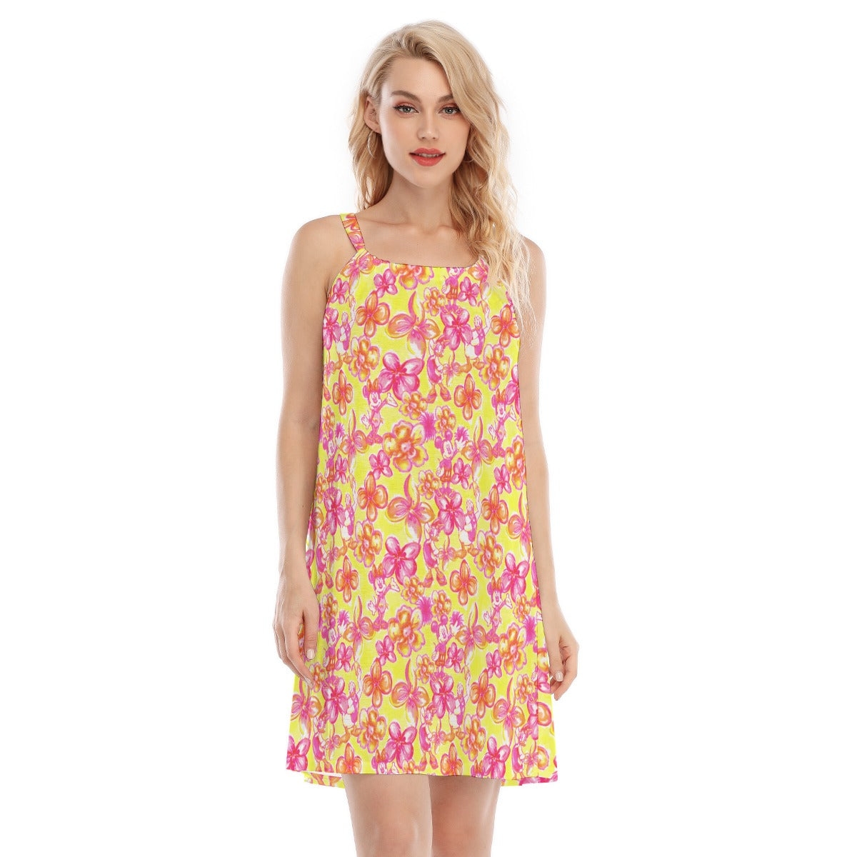 Neon Tropical Floral Friends - Women’s Adjustable Sundress