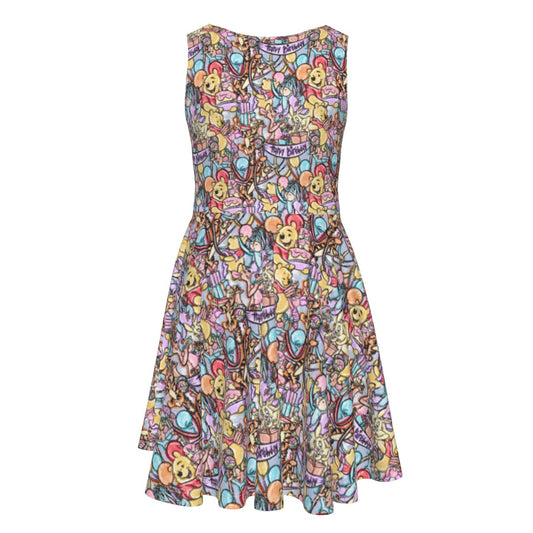 Birthday Bash in the Woods - Kid's Sleeveless Skater Dress