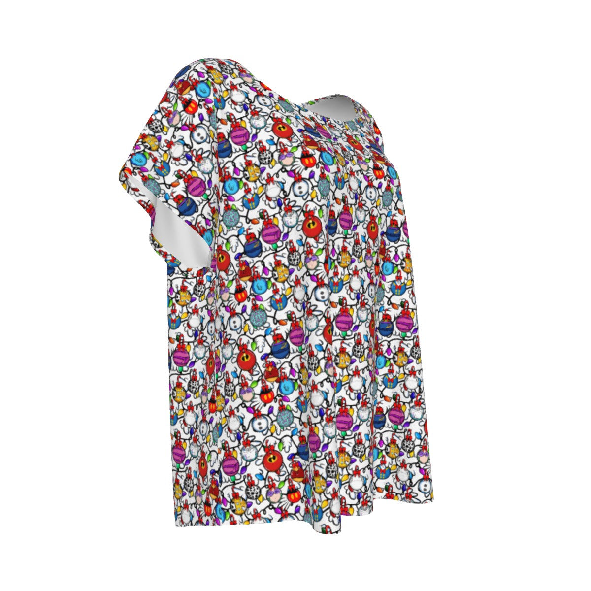 Festive Character Baubles on White - Women’s Relaxed Fit Scoop Tee