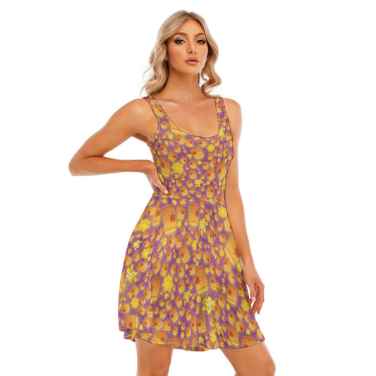 Lantern Glow Festival - Women's Sleeveless Pocket Skater Dress