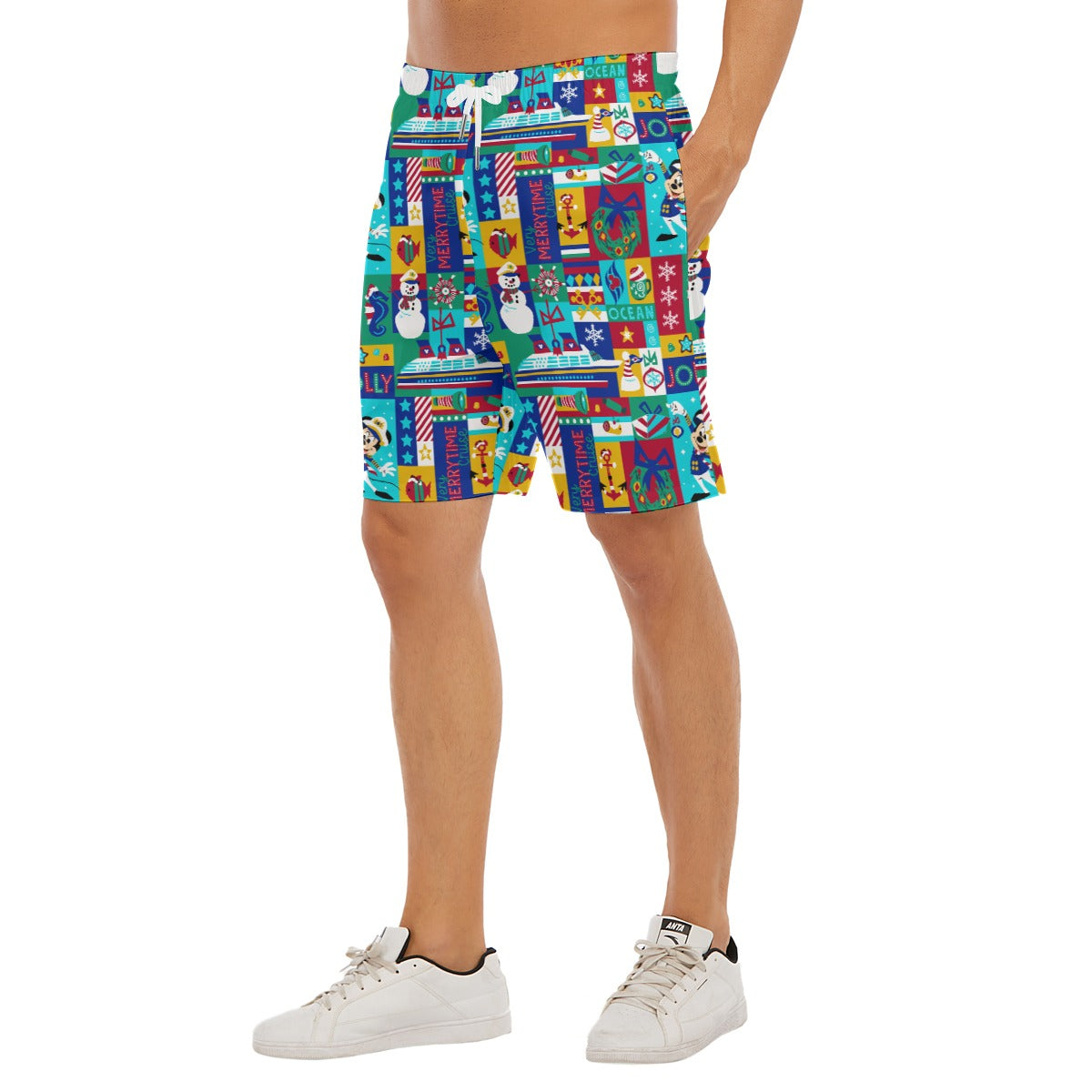 Sailor's Merry-at-Sea Patchwork - Men’s Pocket Beach Shorts