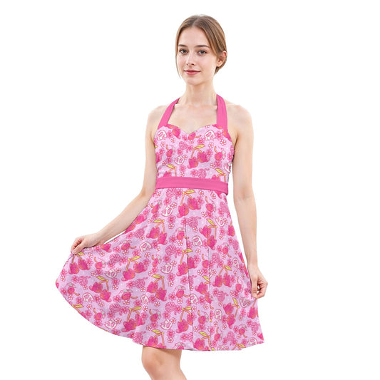 Fruitimals - Cherry Kittens - Women's Halter Vintage Pocket Dress