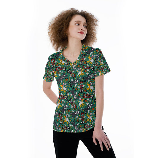 Beloved Couple as Spooky Pairp; Sally - Women's Short Sleeve V-Neck T-Shirt