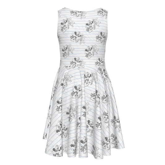 Sketch of Steamboat Mouse- Kid's Sleeveless Skater Dress