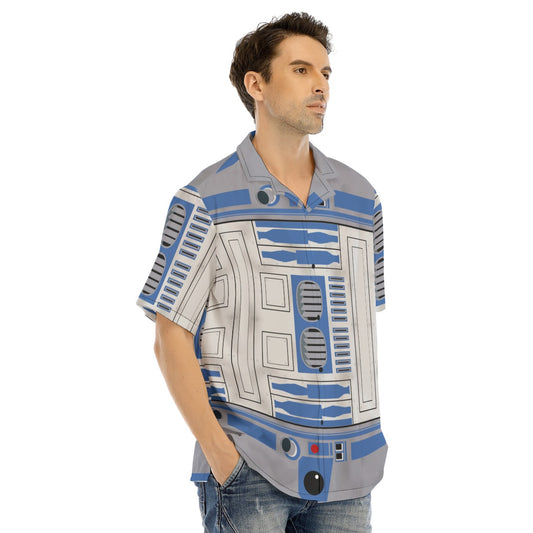 Little Blue Droid - Men's Hawaiian Button Up Shirt