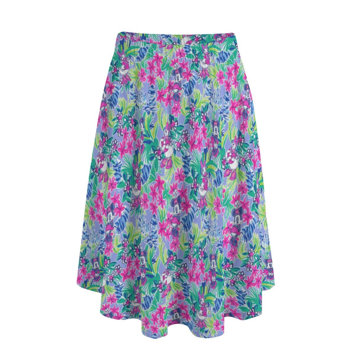 Bright Tropical Bliss - Island Mouse Duo - Women’s Pocket Midi Skirt