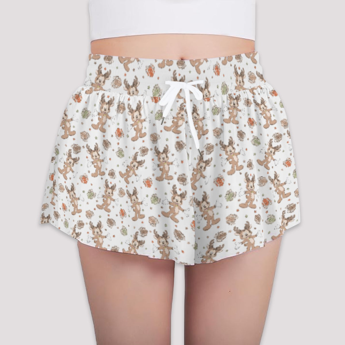 Reindeer Onesie Cheer - Girls’ Flowy Pocket Shorts