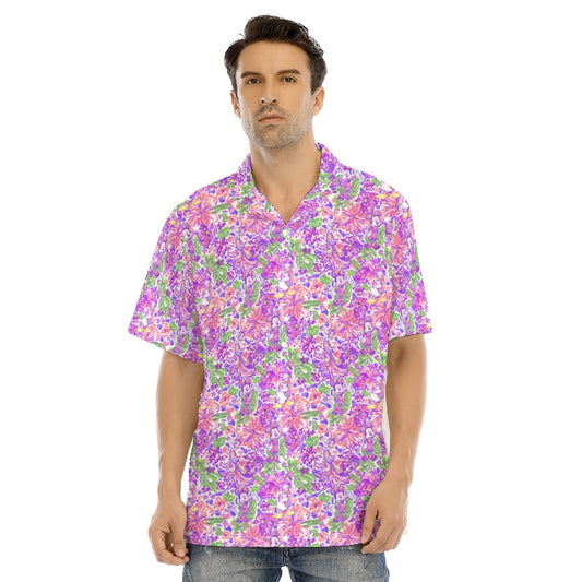 Bright Tropical Splash - Mickey & Friends - Men's Hawaiian Button Up Shirt