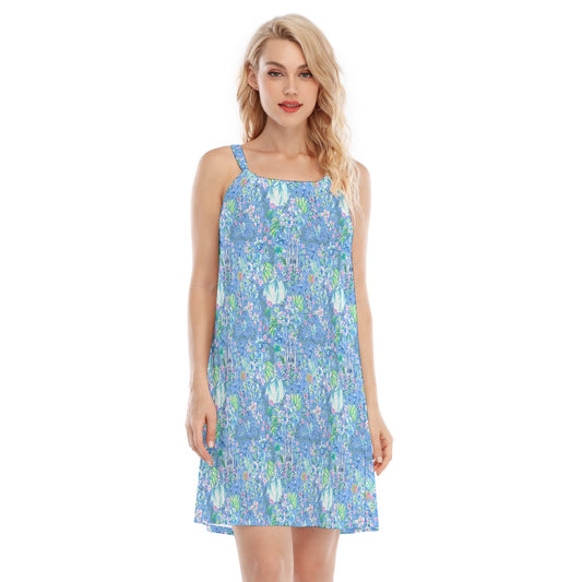 Bright Tropical Princess - Royal Beach Day - Women’s Adjustable Sundress