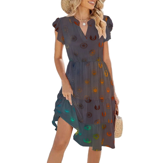 Galaxy Far Away - Women's Tiered Pocket Midi Dress