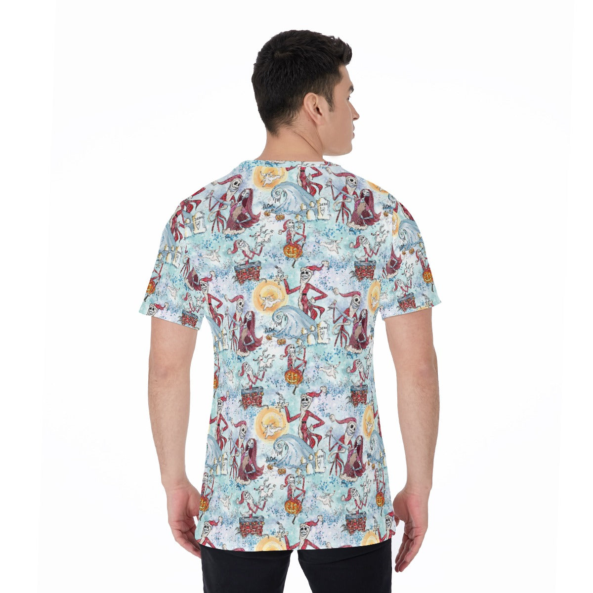Santa Jack with Sally & Ghost Dog - Men's Short Sleeve T-Shirt