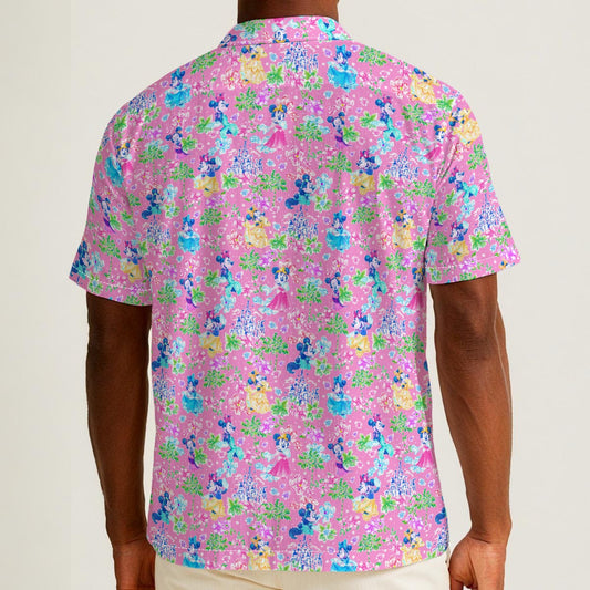 Princess Palm Party - Men’s Cotton-Rich Button Up Shirt