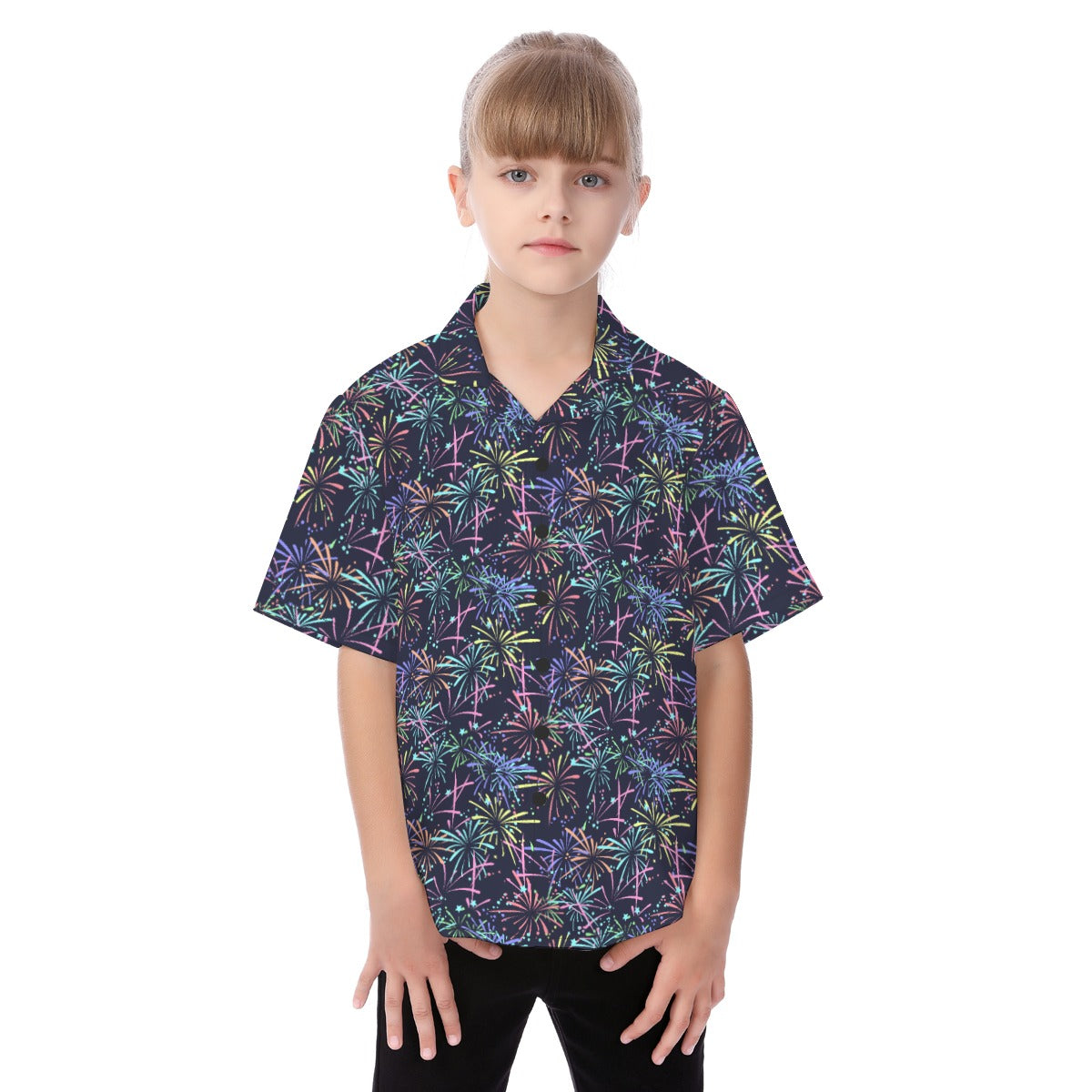 Fireworks - Kid's Hawaiian Button Up Shirt