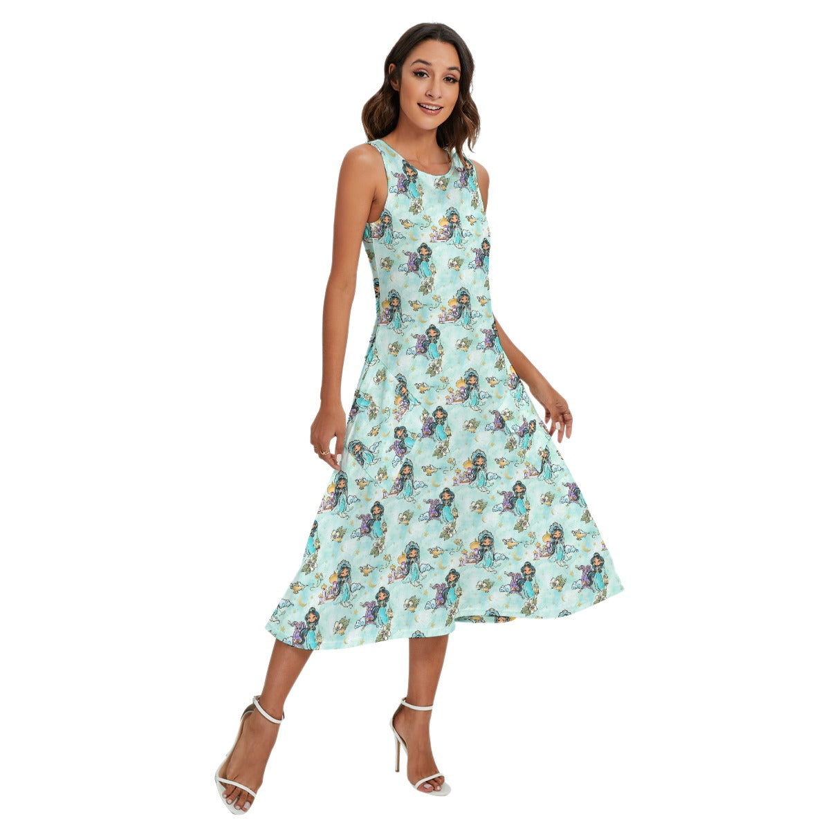 Whimsical Desert Princess - Women’s Diagonal Pocket Midi Dress