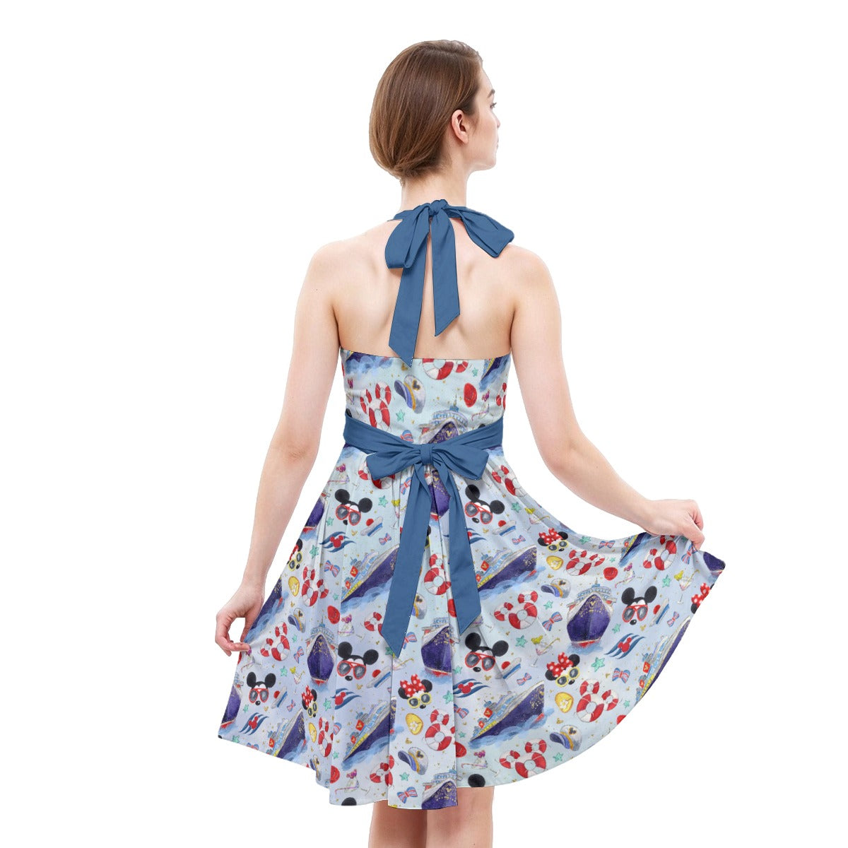 DCL Cruise Style Adventure - Women's Halter Vintage Pocket Dress