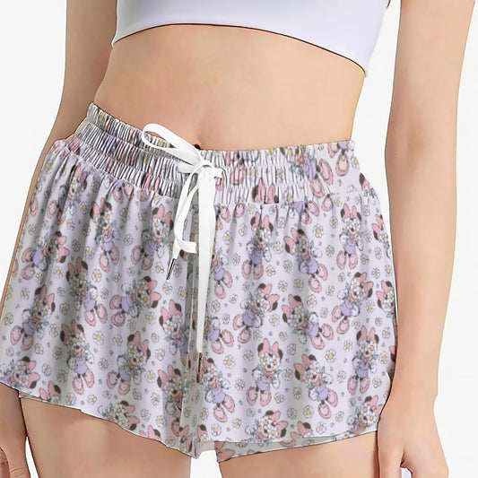 Daisy Crown Delight - Women's Flowy Pocket Shorts