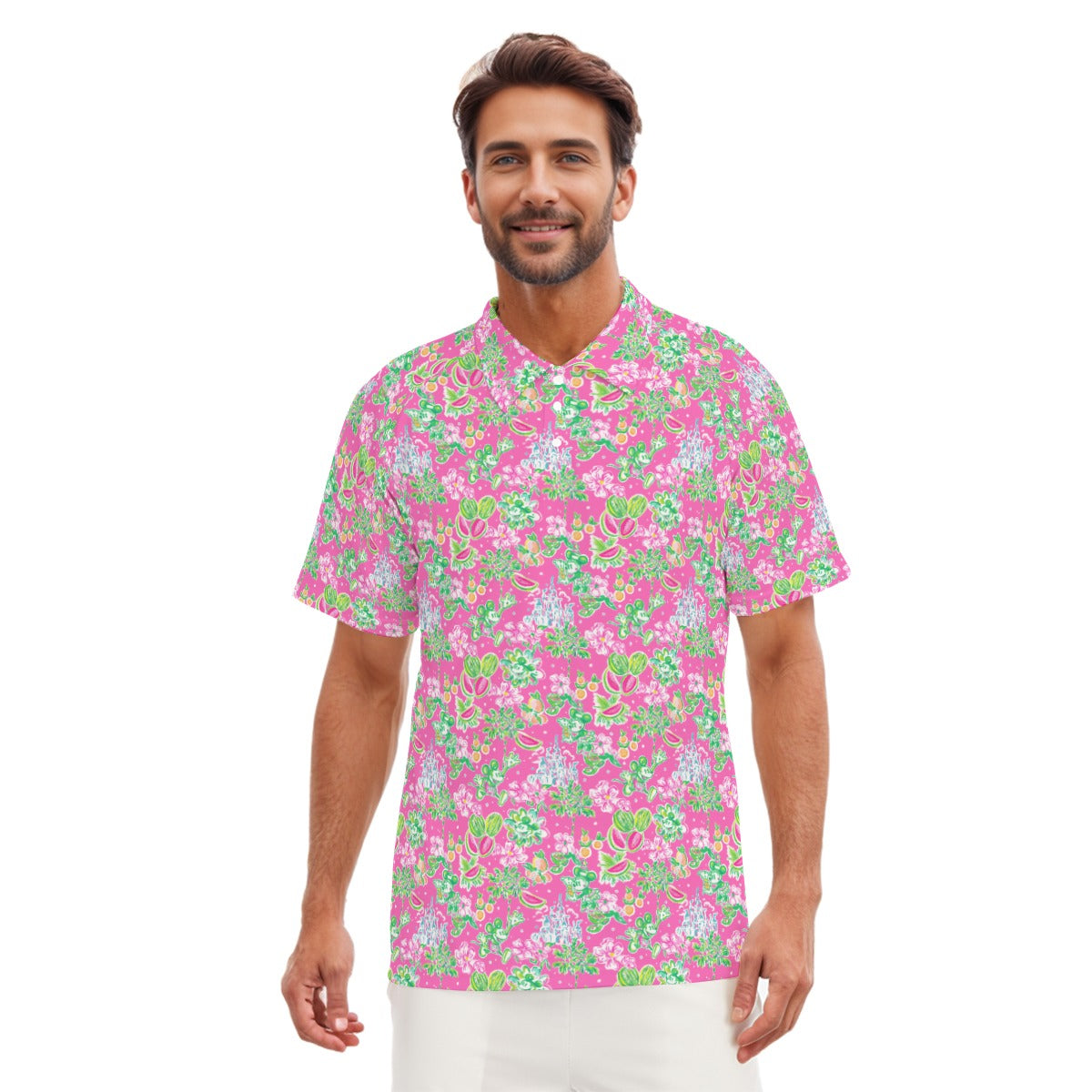 Bright Tropical Vibes - Watermelon Mouse Duo - Men's Polo Shirt